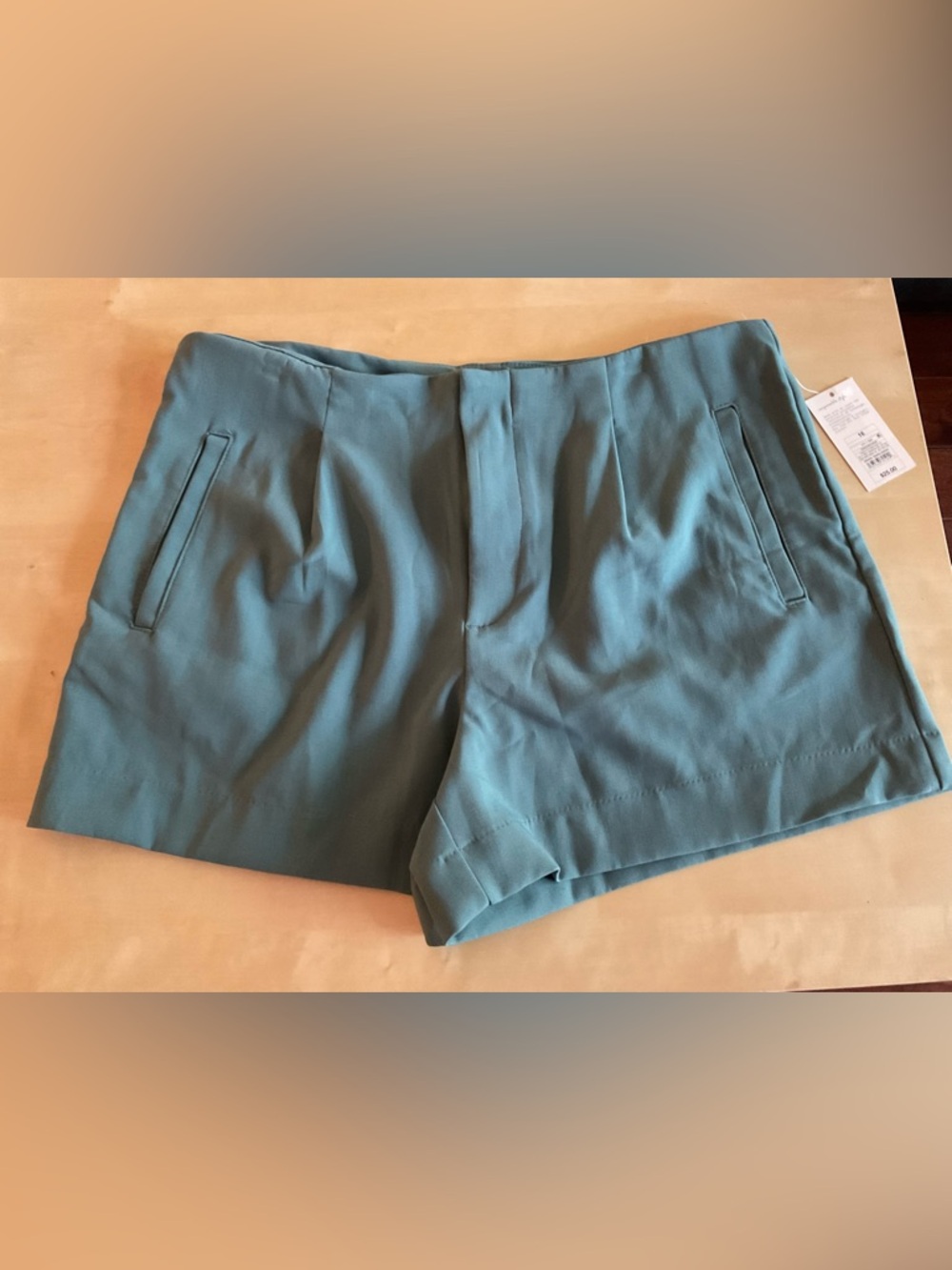 A New Day Midi Shorts with pockets  Turquoise Size 16 NWT